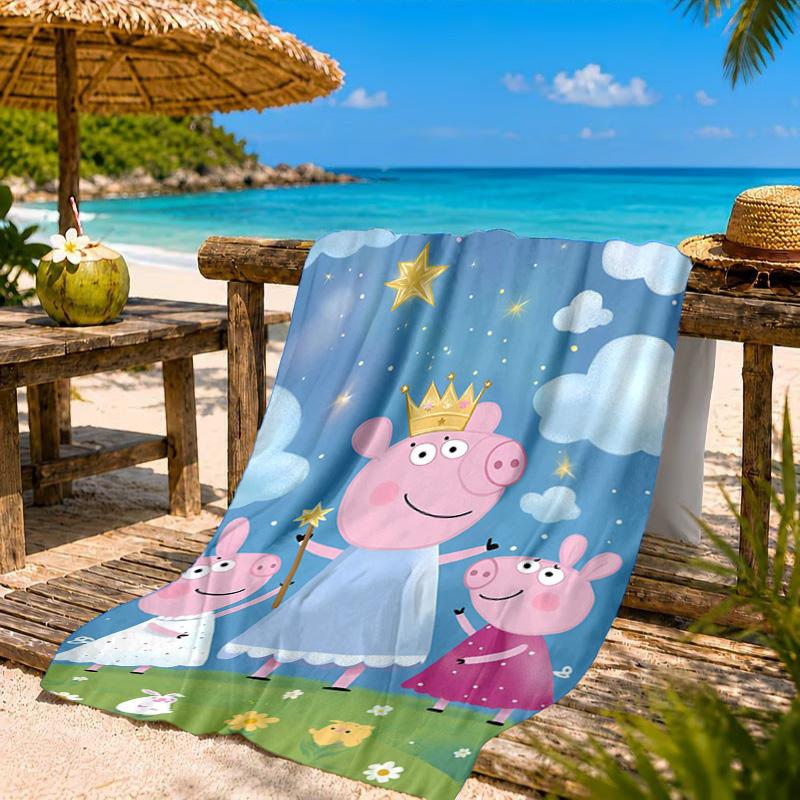Princess Peppa Beach Towel, Quick-drying, Easy to Care for, Suitable for Both Fitness and Beach Vacations,Sports Essential