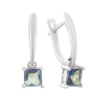 Серебряные серьги с мистик топазом 1ct (2203742)