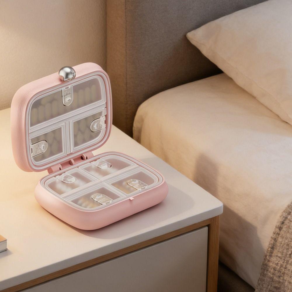 Moisture-Proof 7 Grids Pill Box Sealed Weekly Pill Box Double Layer Pill Organizer  Travel