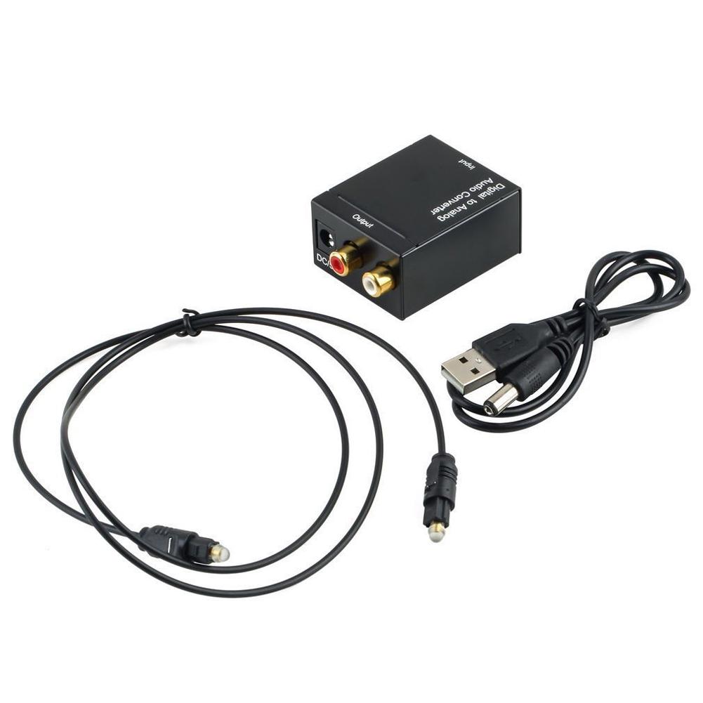 Цифровой коаксиальный Toslink к аналоговому RCA L/R адаптеру Черный Оптический коаксиальный Toslink RCA аудиоадаптер Аудиоконвертер адаптер