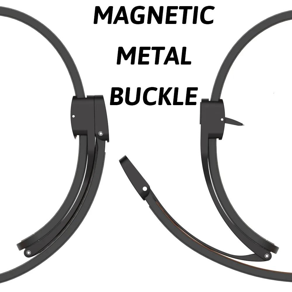 Для Mi Band 7 магнитная пряжка, ремешок из натуральной кожи + металлический корпус для часов для Xiaomi Smart Band 8/Band 7/Band 6/5/4/3, сменный браслет