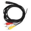 Mini DIN 10 Pin To 3 RCA Cable Male To Male Clear Signal Video Adapter Cord for TV Monitor