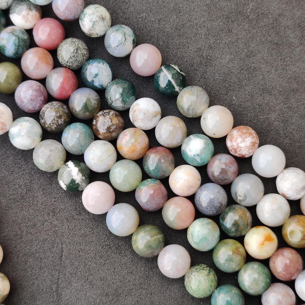 Бусины из индийского агата, настоящие бусины класса ААА, круглые свободные бусины из натурального драгоценного камня, бусины длиной 14–15 дюймов, бусины размером 6 мм, 8 мм, 10 мм.