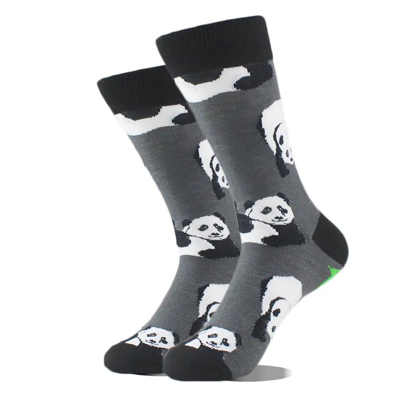 Happy Funny Socks Men Animal Lion Sloth Shark Crazy Design Sokken Unisex Novelty Violin Carrot Crew Skateboard Calcetines Hombre