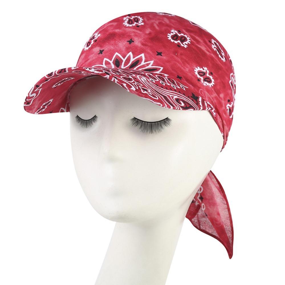 Fashion Wide Brim Baseball Caps Head Scarf Lightweight Pre-Tied Sun Visor Turban Breathable Bandana Scarf Cap Women Outdoor