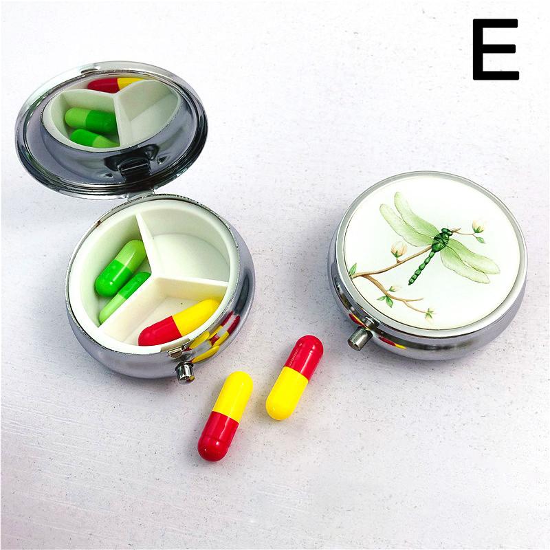 Металлические коробки для таблеток, круглые коробки для таблеток из нержавеющей стали, органайзер для лекарств, контейнер для лекарств, разветвители, коробка для конфет и таблеток