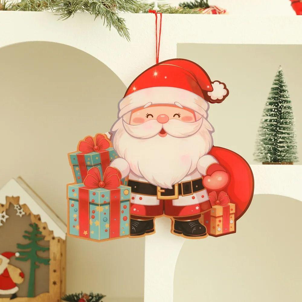 Colorful Lights Christmas Luminous Pendant Cartoon Christmas Decorations Pendant  Kids Gift