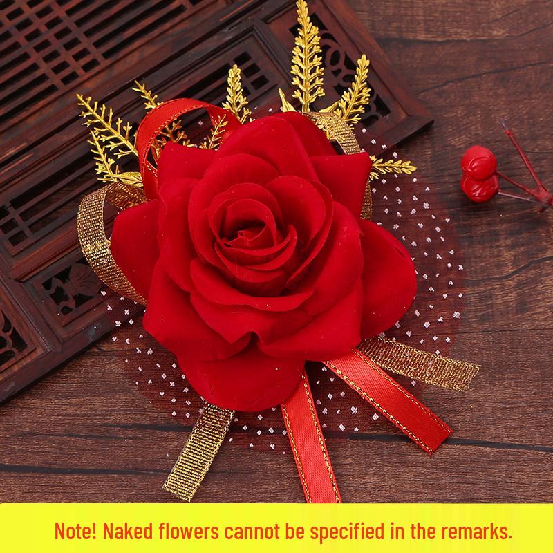 Wedding Boutonniere Set: Rose Groom, Bride, Best Man, Bridesmaid, VIP Guest