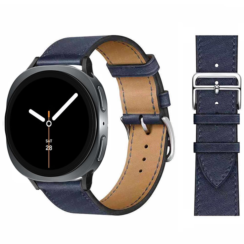 Изысканный кожаный ремешок Для Samsung Galaxy Watch 8 ремешок 40 мм 44 мм металлическая пряжка Браслет ремешок Galaxy Watch 8 classic 46 мм ремешки