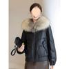 Down Jacket Women's Sheepskin Black Coat Winter Fur Short Puffer Parkas Outwear