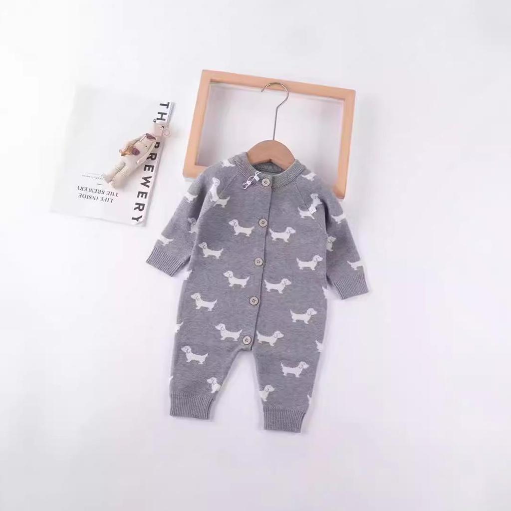2024 Autumn/Winter Infant & Toddler Sweaters & Jumpsuits: Newborn Romper, Full-Print Baby Crawling Clothes.