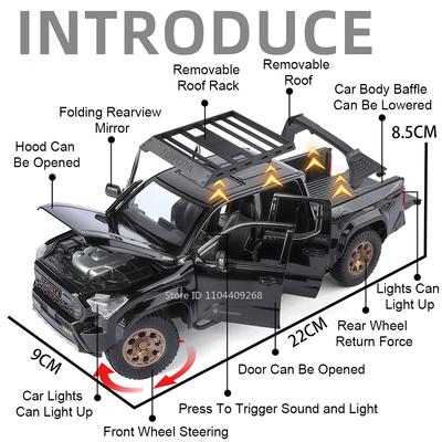 1:24 Tacoma Land Cruiser LC80 Модель автомобиля Игрушка Сплав Литой Открывающиеся двери Амортизация Внедорожники Модели Подарки для мальчиков