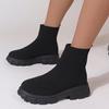 New New Thick Sole Flyknit Mesh Short Socks Shoes for Women's High Top Flyknit Boots