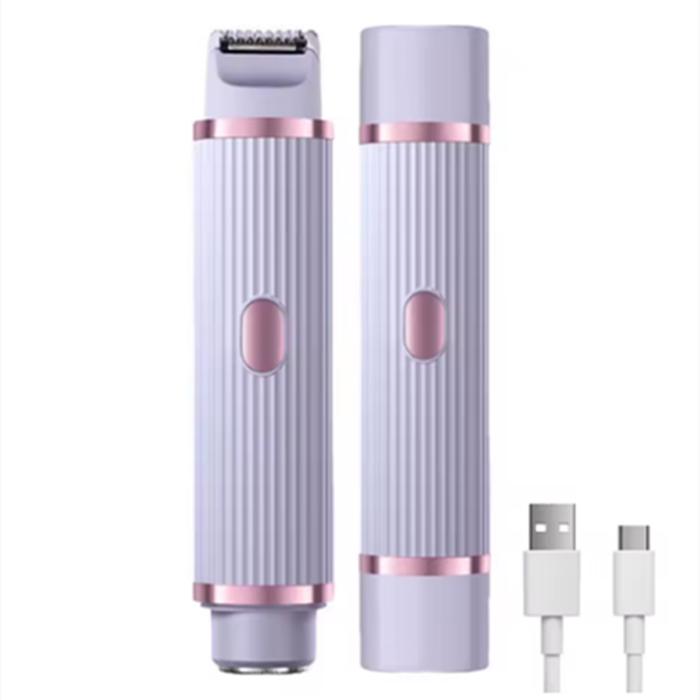 Бритва для тела для женщин Водонепроницаемая бритва для удаления волос Перезаряжаемый триммер для лобковых волос 2 в 1 для лобковых ног и волос на теле