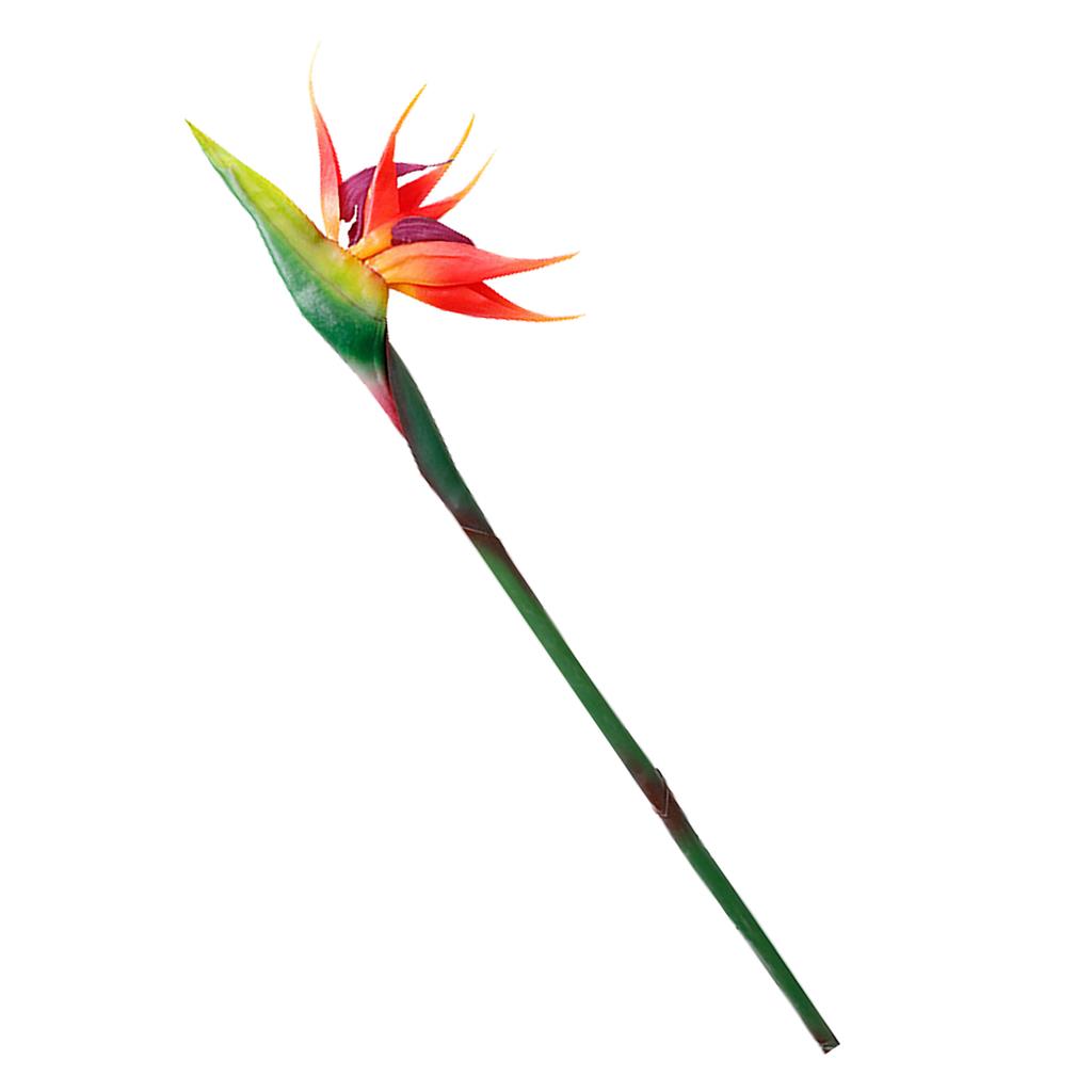 Искусственные цветы Стрелиция Регина Постоянные Реалистичные Декоративные Искусственные Растения Райский Цветок для Дома Закат Красный