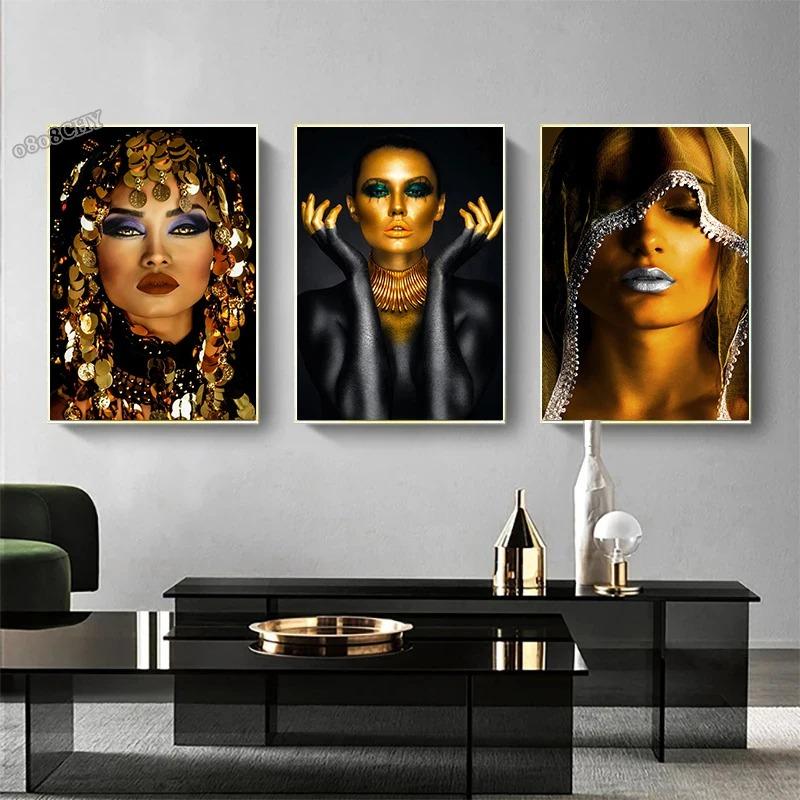 Экзотический шарм, красивая женщина, художественная картина на холсте, модные постеры с персонажами и принты, африканские женщины, настенные художественные фотографии, домашний декор