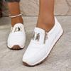 [166-23m Белая Повседневная Обувь] Белая Модная Низкая 166-23m Женская Повседневная Обувь | Дышащая Подкладка, Прочная Подошва из ТПР