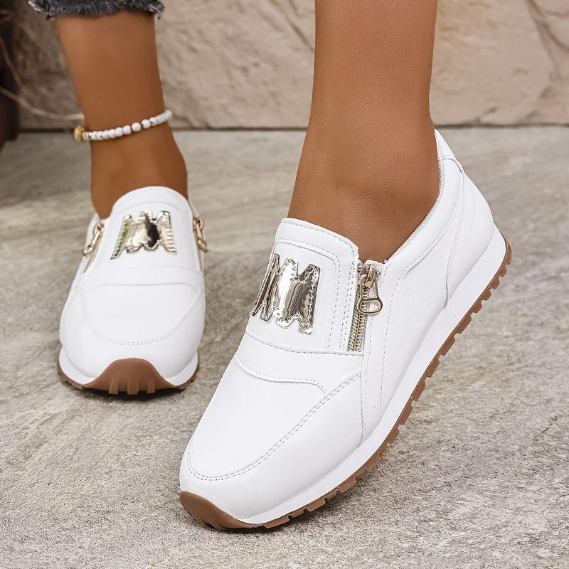 [166-23m Белая Повседневная Обувь] Белая Модная Низкая 166-23m Женская Повседневная Обувь | Дышащая Подкладка, Прочная Подошва из ТПР