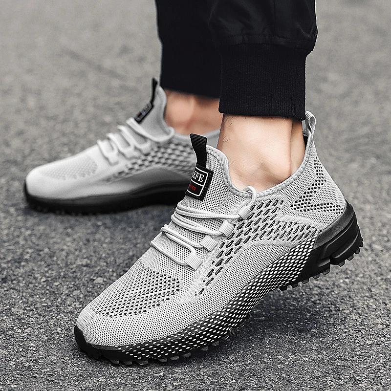 Fashion Men Casual Shoes Breathable Flats Mens Walking Shoes Athletic Jogging Running Mesh Lightweight Sport Sneakers Shoes