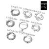 Jewelry Alloy Love Ring Set Diamond Fish Tail Ring Personalized Star Stacked Ring
