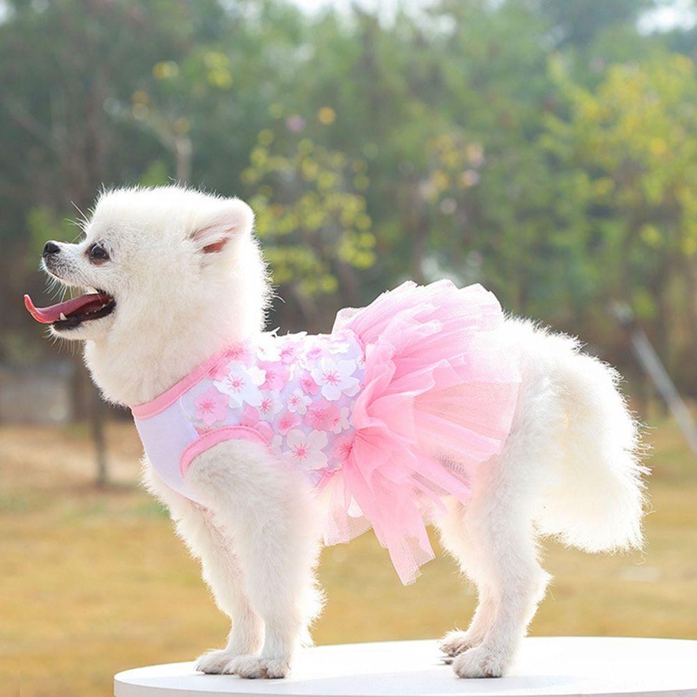 Dress Peach Blossom Birthday Gifts for Small Dog Pet Costume Dog Skirts Puppy Clothes Dog Dress