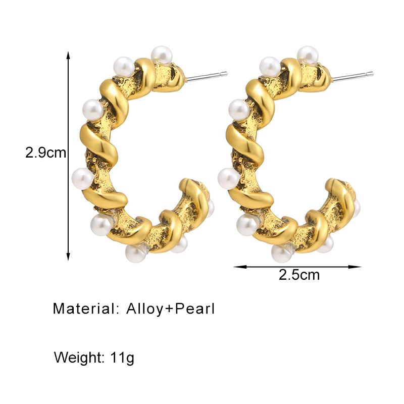 Простые и креативные ретро-круглые C-образные геометрические серьги, женские индивидуальные геометрические серьги для девочек