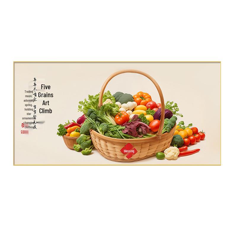 Вышивка «Обильный урожай» 2025: Вышивка крестом «Пять злаков» для декора гостиной дома, Атмосферное растение «Сделай сам» в новом стиле