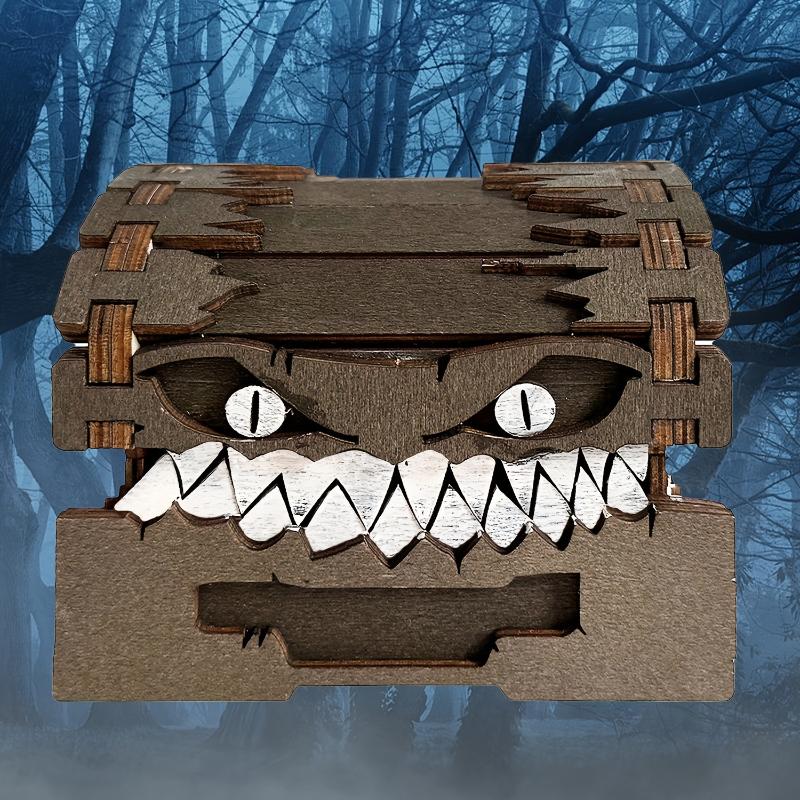 В наличии Игровые фигурки Dungeons & Dragons Деревянная фигурка мимика Креативная фигурка монстра Сундук с сокровищами Коробка Фигурка Игрушка на Хэллоуин Подарок