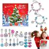 24pcs Christmas Calendar 2024 Bracelet Set for Countdown Advent Charm Bracelets 24 Days DIY Christmas Bracelets Set