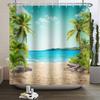 Летний Пляж Море Пальма Занавеска для Душа Тропическая Доска для Серфинга 3d Водонепроницаемая Занавеска для Ванной Комнаты Декор С Крючками Товары для Дома