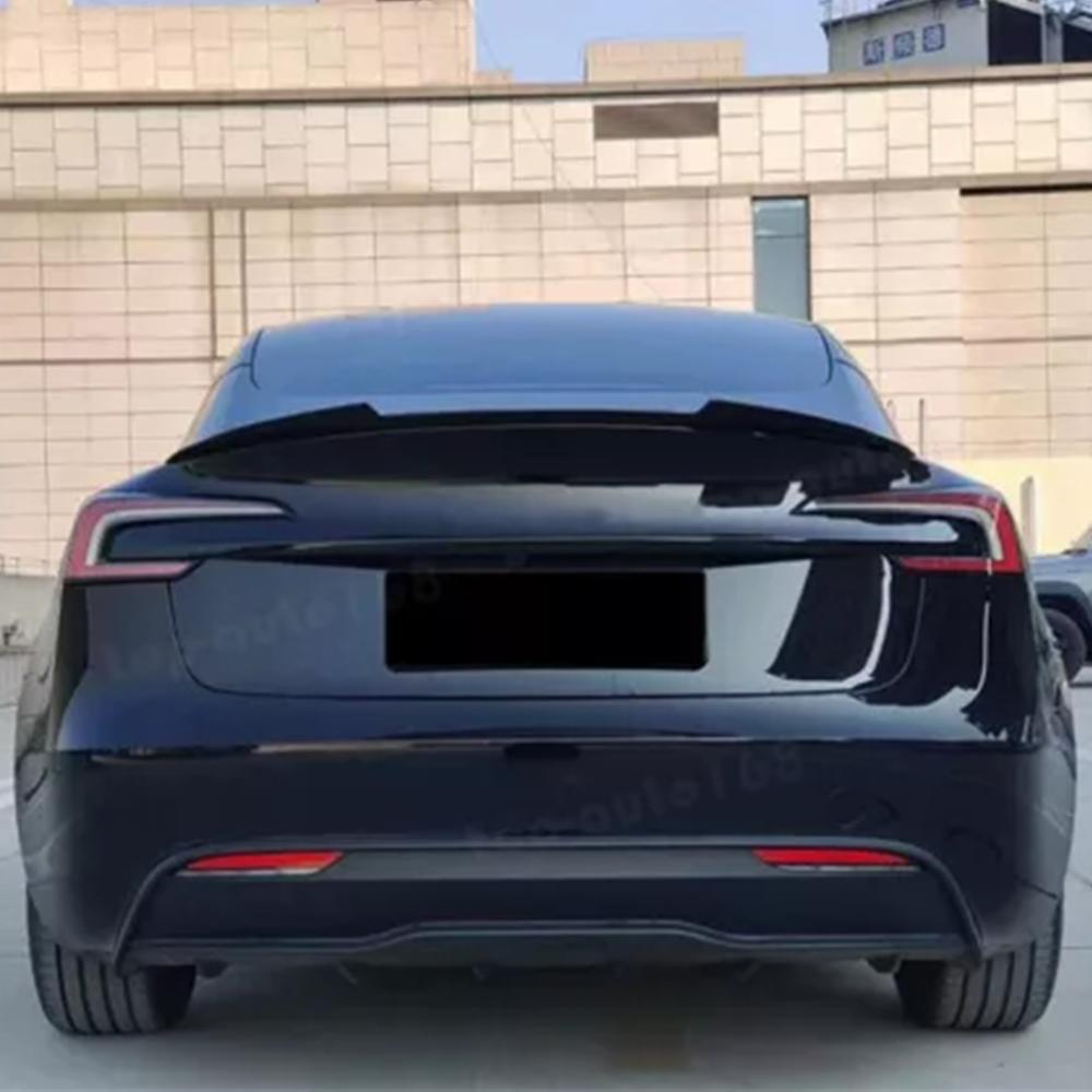 ModelY Spoiler Rear Door Tail Trunk Wing ABS Carbon Fiber Look For Tesla Model 3/Y 17-24 Accessories Model3 Highland 2025+ HOT