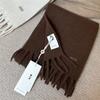 New Winter High End October Siege All Match Solid Color Wool Scarf for Women Thickened Warm Long Scarf