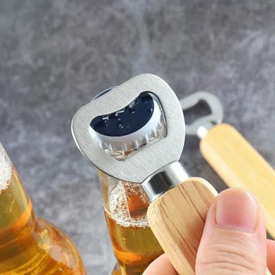 Открывалка для бутылок из нержавеющей стали, дерева, ручная открывалка для пива для дома, открывалка для бутылок для жениха, подарки для бара, кухонные гаджеты