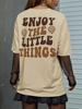 Enjoy The Little Thing Smile Face Design Women T-shirts Cotton Casual Tee Top Breathable All-Match Short Sleeve Fashion Clothes