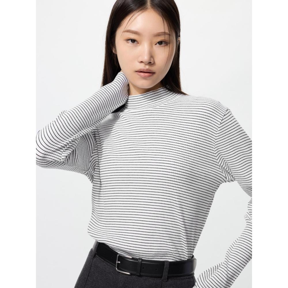 Uniqlo Lip High Neck T  Long Sleeve  sTripe