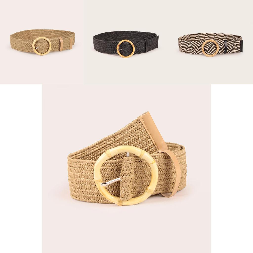 Богемный плетеный нейлоновый ремень с пластиковой пряжкой для женщин, повседневная мода