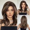 Synthetic Women's Long Wavy Wigs Brown with Blonde Wigs Natural Wavy Heat Resistant Wig for Women Party Fashion Wigs