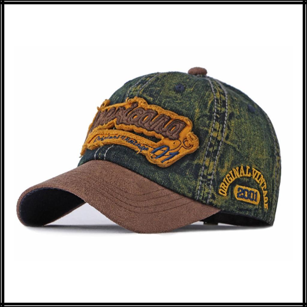 Бейсболка из старого денима CA870 [Белый Клык], Кепка, Логотип, Кепка, 3D, Стильная, Крутая, Мужская (Светло-синий)