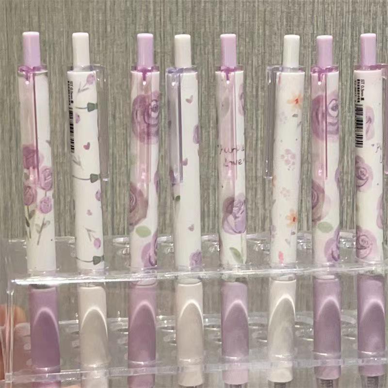 ST Фиолетовая Роза Гелевая ручка-роллер - Плавное письмо, Высококачественная ручка для экзаменов для студентов