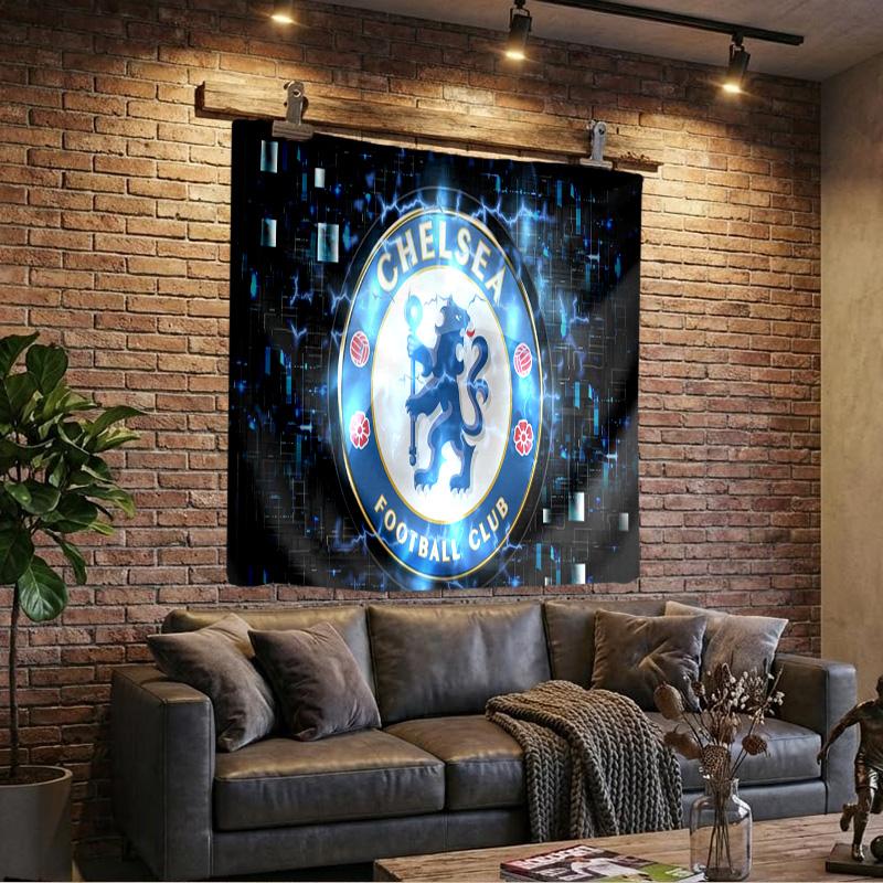 Blue Chelsea Football Club Logo Tapestry Playroom Tapestry, Accessories for Bedroom,Livingroom, dormitory Room Wall Decor Fan Birthday Gifts