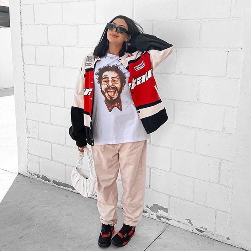 2023 Осень/Зима Спортивный Стиль Трехцветная Повседневная Куртка-Ветровка Мотоциклетная с Длинным Рукавом.