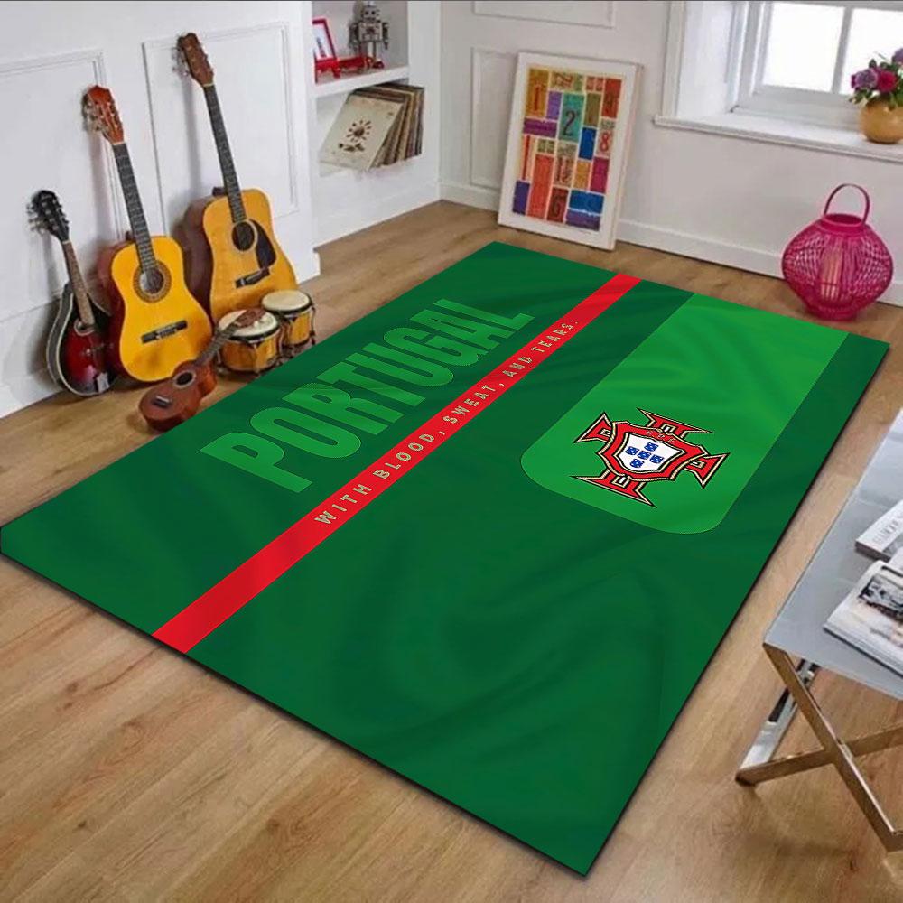 Portugal Pride Design Patterned carpet, non slip mat suitable for living room and bedroom sofas