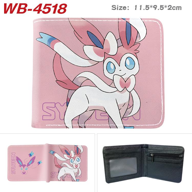 Pokemon Full Color Short Card Holder Folded Coin Purse Cute Pikachu Wallet 1pcs