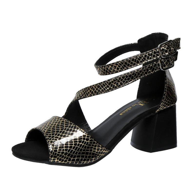 Women's Sandals Latin Dance New  Shoes Dance Women's High Heels Sandals Party Performance Women's High Heels Black Gold PU