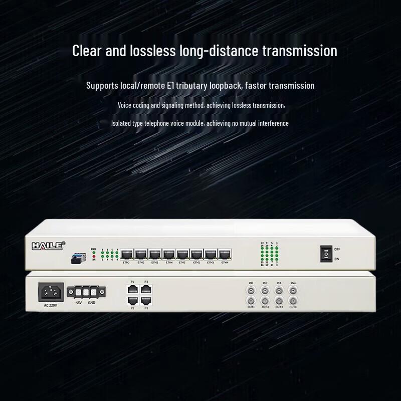 Оптический трансивер HAILE PCM с 4E1, 8GE и 2-канальным телефоном