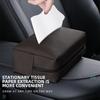 Nappa Leather Car Tissue Box Holder Car Center Console Armrest Napkin Box Sun Visor Backseat Tissue Case with Fix Strap