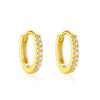Классические серьги-кольца паве - Стерлинговое серебро с золотым покрытием