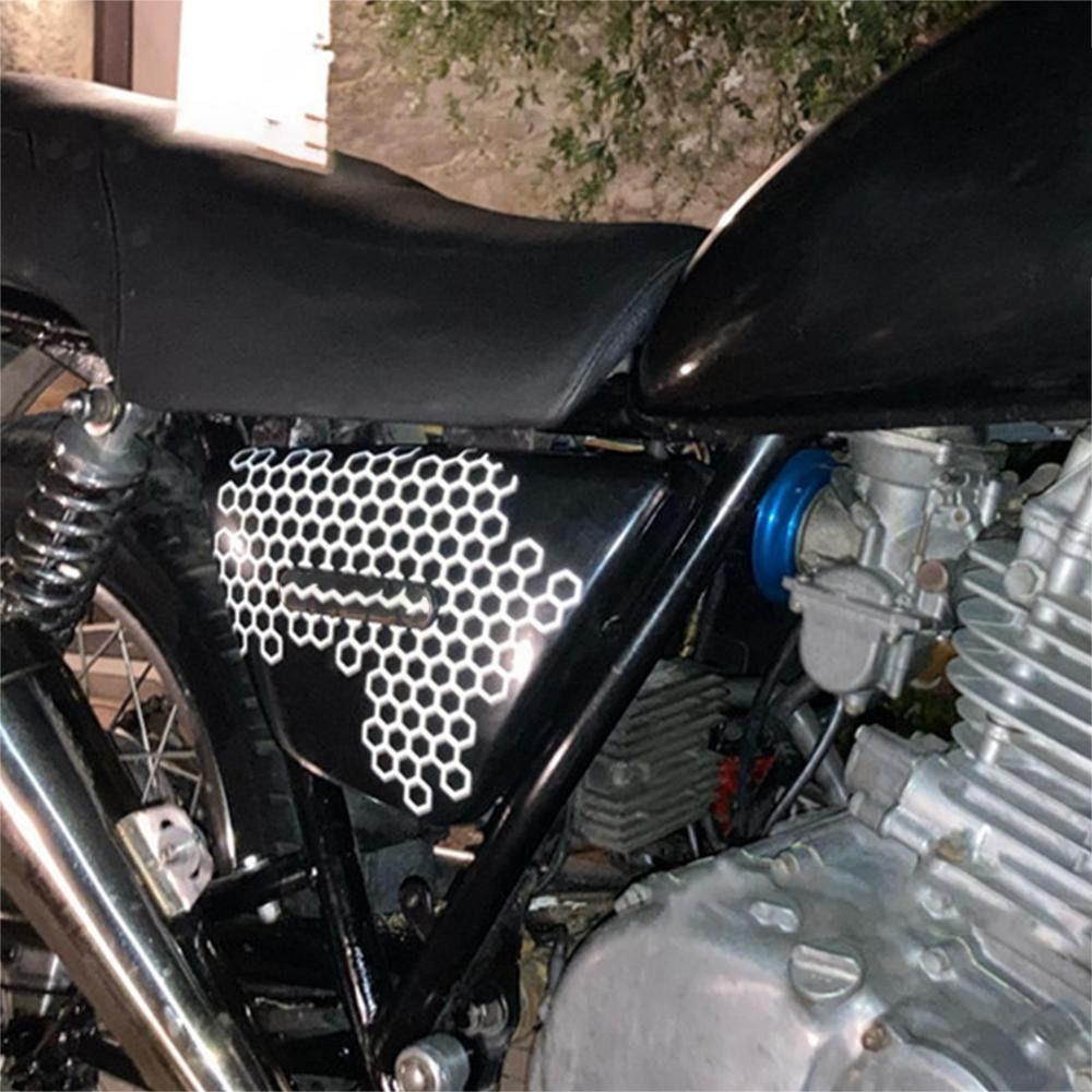 Dust-proof Bumper Helmet Ornament Motorcycle Decorative Sticker Reflection Honeycomb Decals