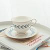 Керамическая кружка в стиле инс, ретро, с золотой отделкой, британская послеполуденная чайная чашка, чашка из костяного фарфора, кофейная чашка с блюдцем, чашка для завтрака и десерта