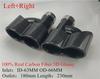 Universal H Style Pair 63mm Inlet 3D Glossy 100% Real Carbon Fiber Car SUV Conjoined Dual Exhaust Pipe Tail Muffler Tip